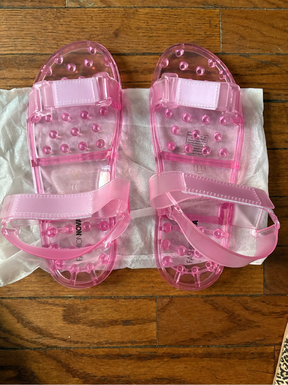 Kids Pink Jelly Strap Sandals
